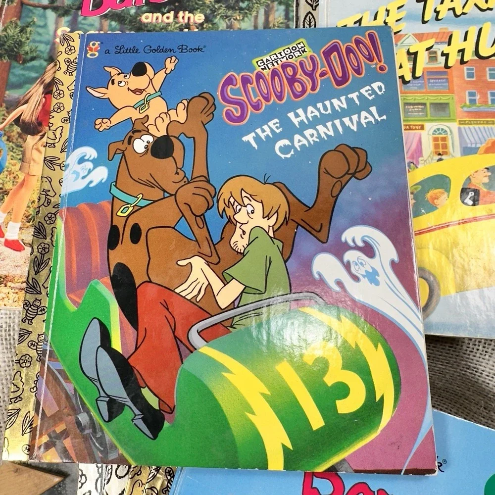 Little Golden Books Lot‎ 4 Poky Little Puppy Scooby Doo Barbie Taxi Kids